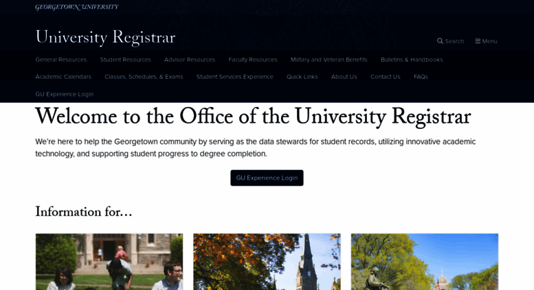 Access Registrar Georgetown Edu University Registrar Georgetown