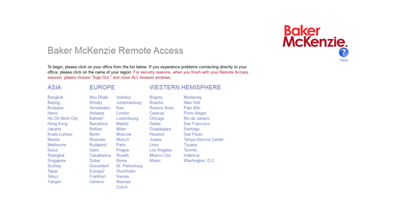 baker mckenzie remote access