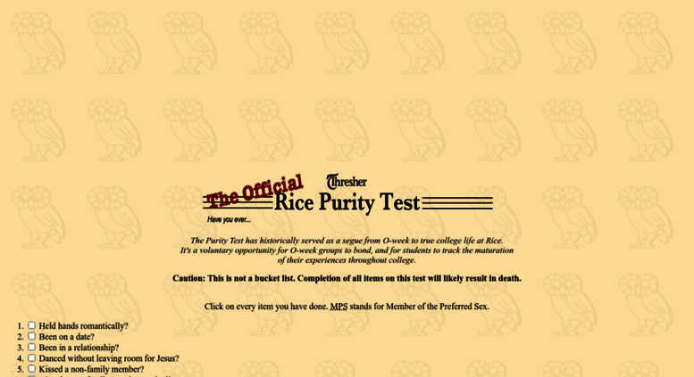 rice purity tests rice purity tests