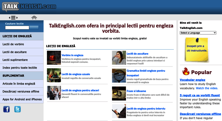 Access Ro Talkenglish Com Invata Engleza Pe Web I Lectii De
