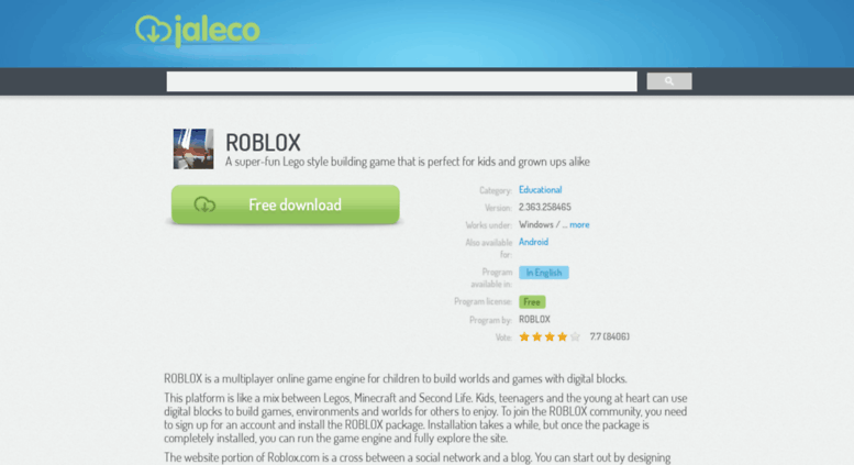 Access Robloxjalecocom Roblox Free Download - can i download roblox on windows 7