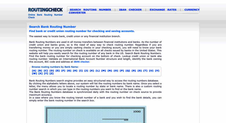 Access Routingcheck Com Bank Routing Number Routing Numbers On