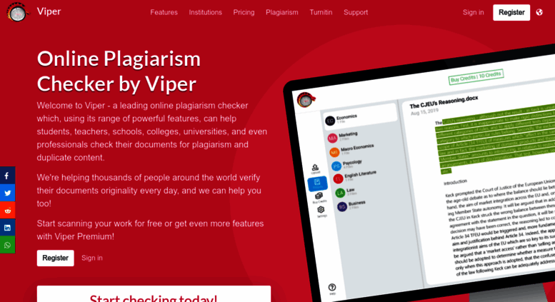 plagiarism checker free online viper