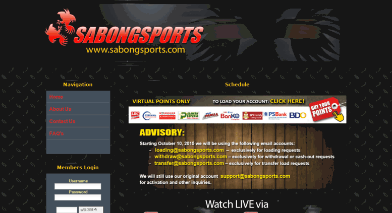 Access sabongsports.com. Welcome to SabongSports