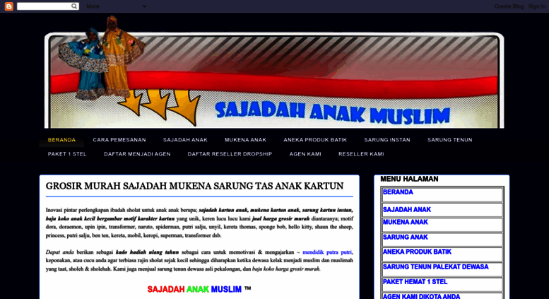 Access sajadahanakmuslim.blogspot.com. GROSIR MURAH SAJADAH 