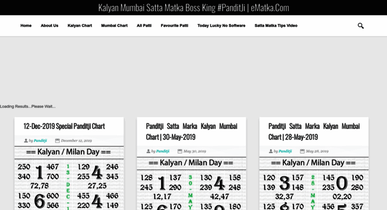 Sattamatka Com Kalyan Chart