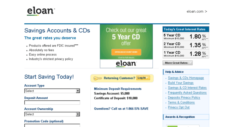 Online Savings Account >> Access Savings Eloan Com Online Savings Accounts Bank Cds Online Savings Account >> Access Savings Eloan Com Online Savings Accounts Bank Cds