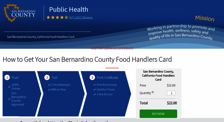 Access Sbc Statefoodsafety Com San Bernardino Ca Food Handlers Card Statefoodsafety