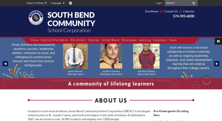 Access sbcsc.k12.in.us. Home - South Bend Community School Corporation