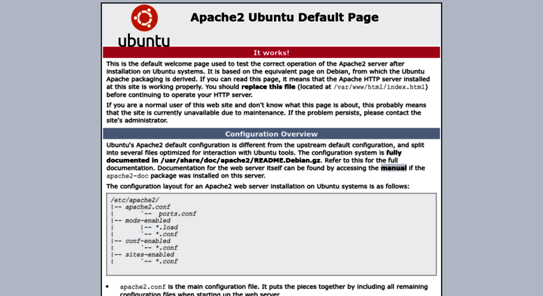 Apache2 ubuntu default page вместо сайта