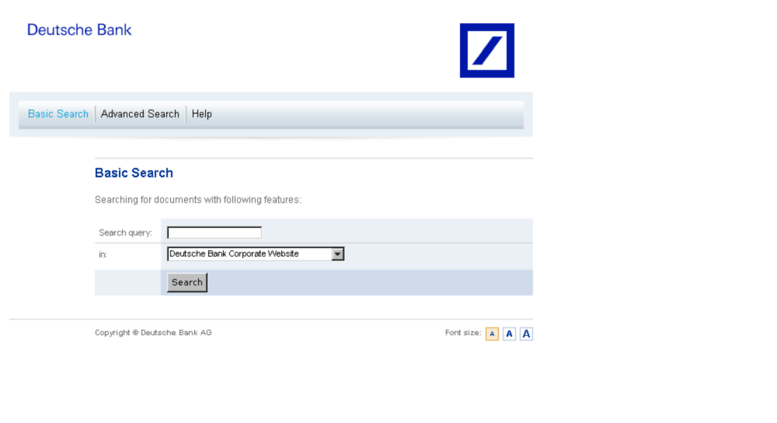 Access Search Deutsche Bank Com Deutsche Bank Basic Search