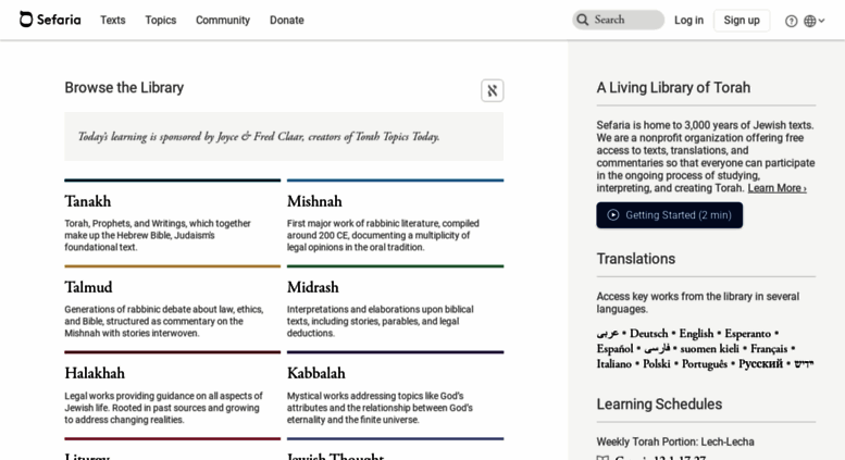 Access Sefaria.org. Sefaria: A Living Library Of Jewish Texts Online