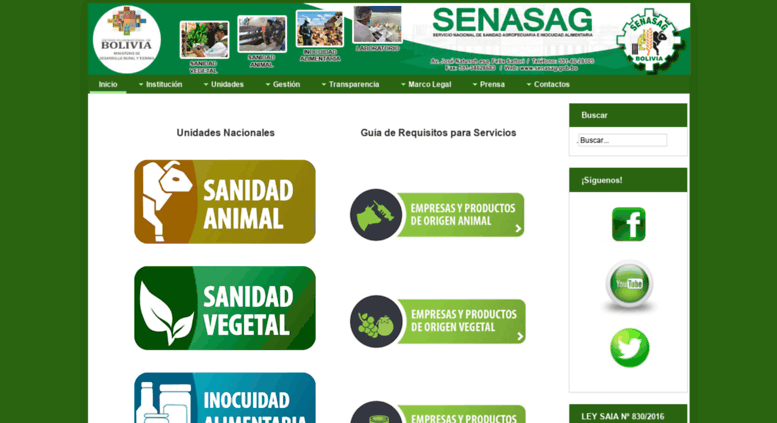 Access Senasag.gob.bo. Inicio