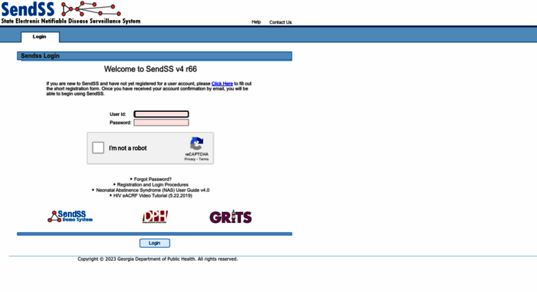 Access Sendss.state.ga.us.