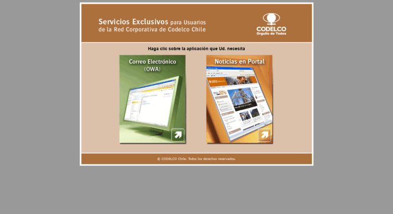 Access servicios.codelco.cl. Outlook
