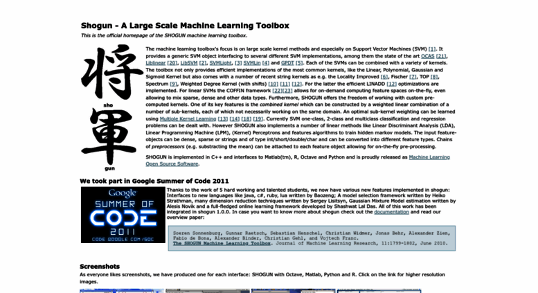 shogun machine learning