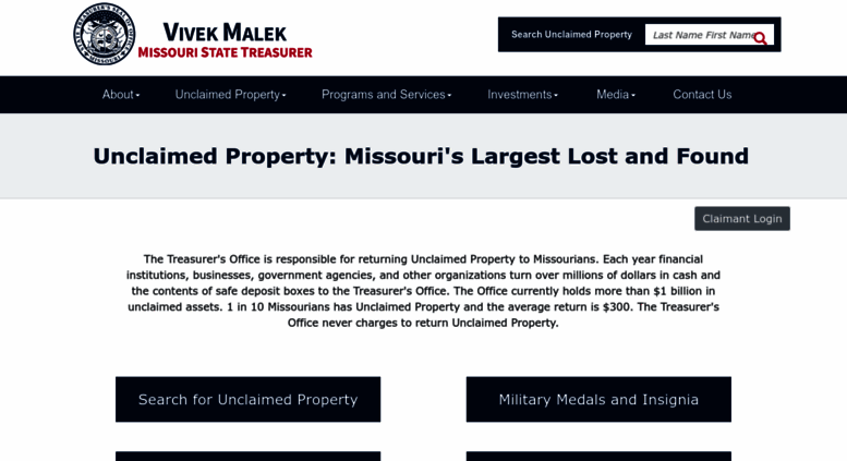 Access showmemoney.com. Missouri State Treasurer - Unclaimed Property