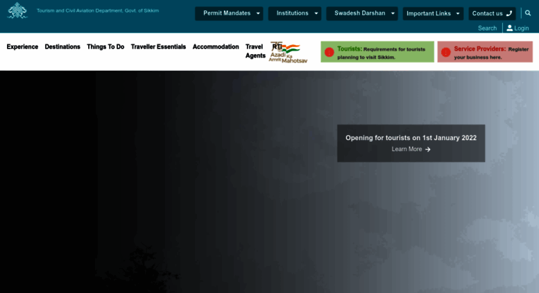 sikkim tourism department website