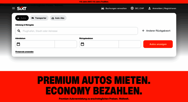 Access Sixt Ch Sixt Autovermietung Mietwagen Ab Chf 33 Jetzt