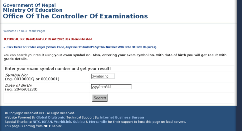 Access Slcresult Soce Gov Np Office Of The Controller Of The Examination