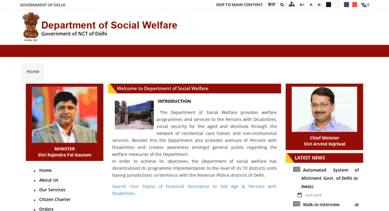 Access Socialwelfare.delhigovt.nic.in. Official Website Of Department ...