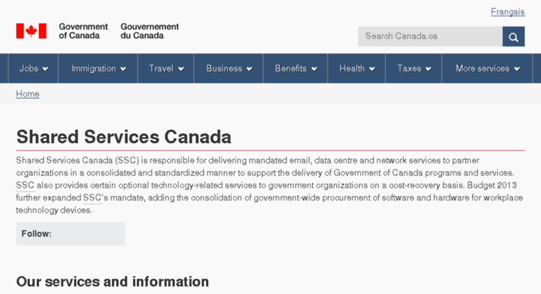 Access ssc-spc.gc.ca. Shared Services Canada - Canada.ca