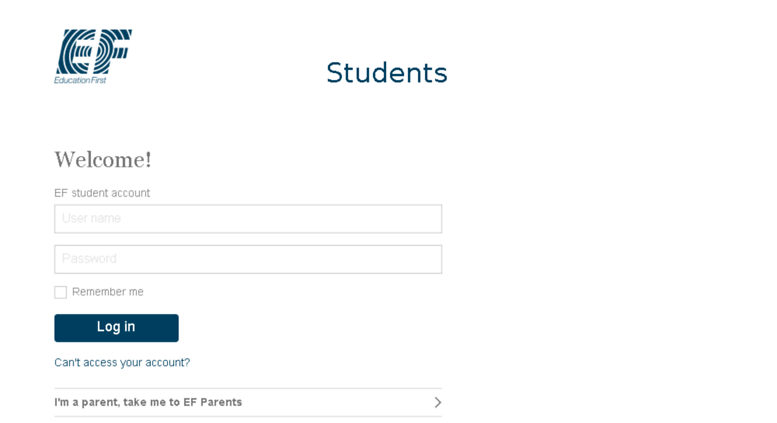 Access study.englishfirst.com. EF Student Login