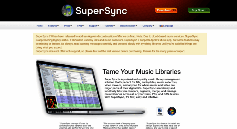supersync library sync windows 10 hangs