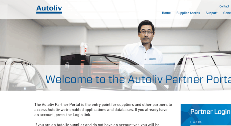 Access Supplier autoliv Autoliv ASP Supplier Login Page