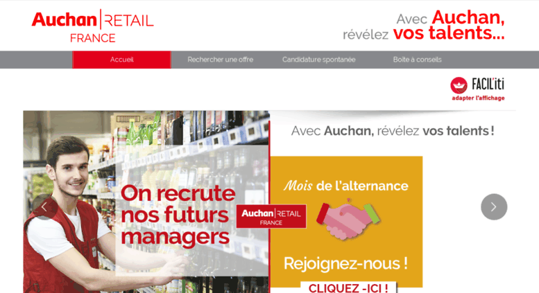 Access talent-recrut.auchan.fr. Accueil - Recrutement Auchan Retail France