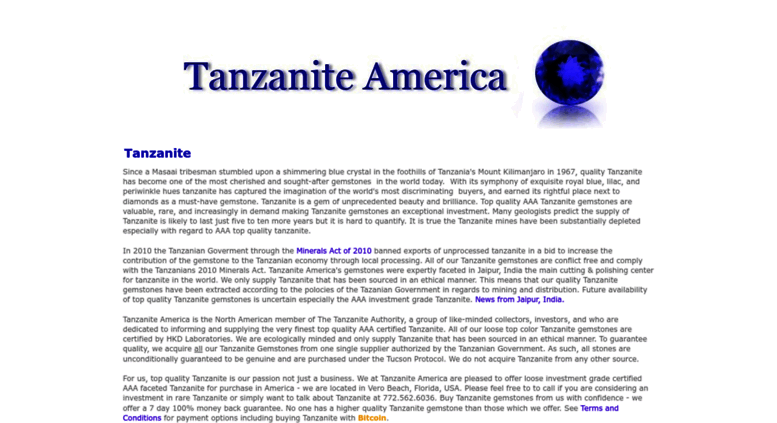 Tanzanite Quality Chart