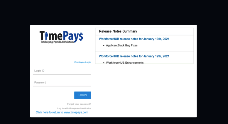 Access Timepays payrollservers us Timekeeping Login