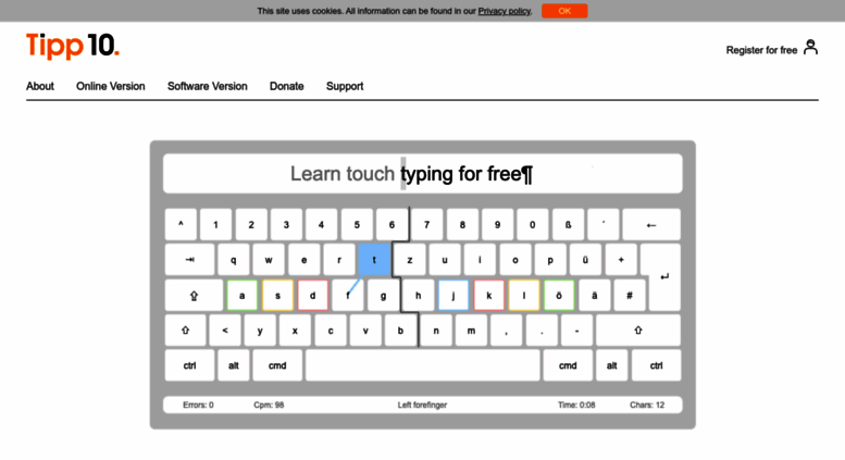 Access tipp10.com. TIPP10 - Free Touch Typing Tutor | Online and ...