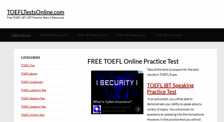 toefl ibt practice test free online