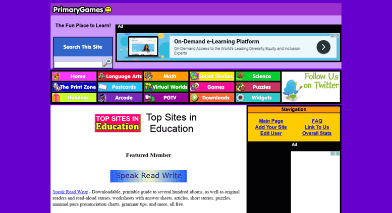 Access Topsites Primarygames Com Top Sites In Education Rankings All Sites