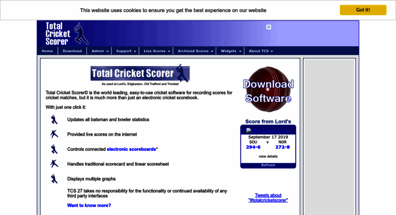 linear cricket scoring system