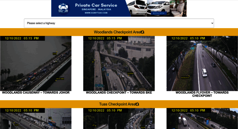 Access Trafficiti Com Traffic Cameras Live Woodlands Tuas Checkpoint Causeway Singapore Johor Lta