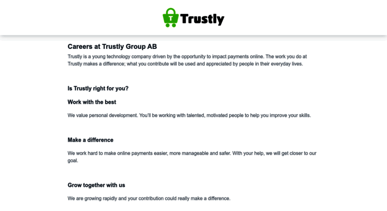 Access Trustly Group Ab Workable Com Trustly Group Ab Current Openings