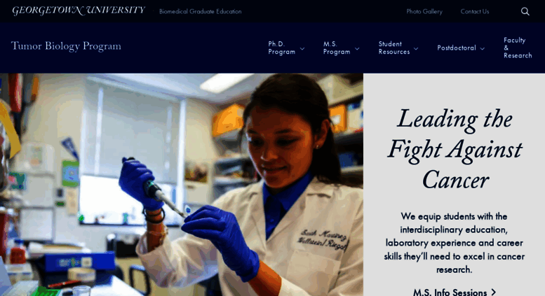 Access Tumorbiology Georgetown Edu Tumor Biology Program