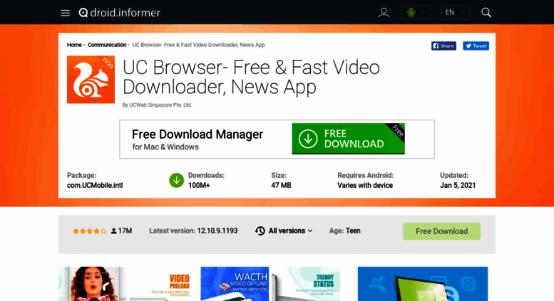 uc browser fast downloading