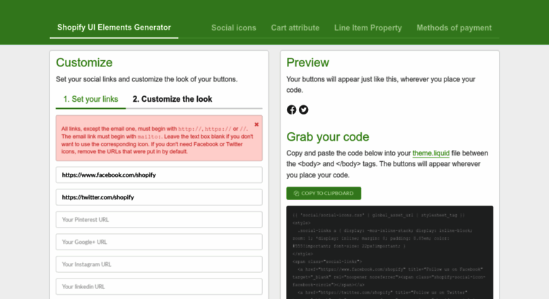 Access Ui Elements Generator Myshopify Com Shopify Ui Elements Generator