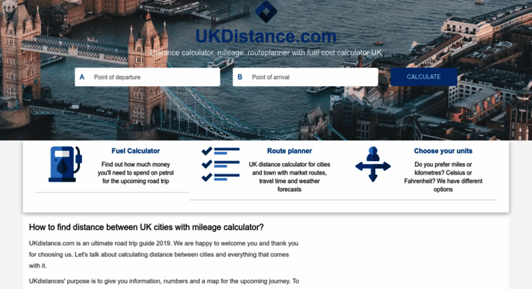 Distance Chart Uk Cities