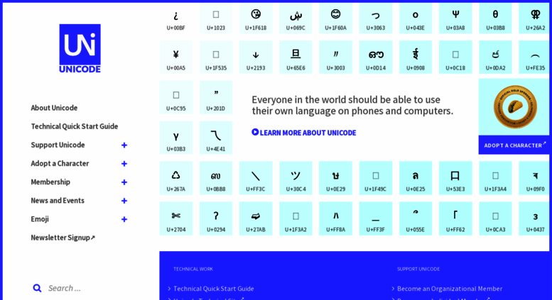 Access unicode.org. Unicode – The World Standard for Text and Emoji