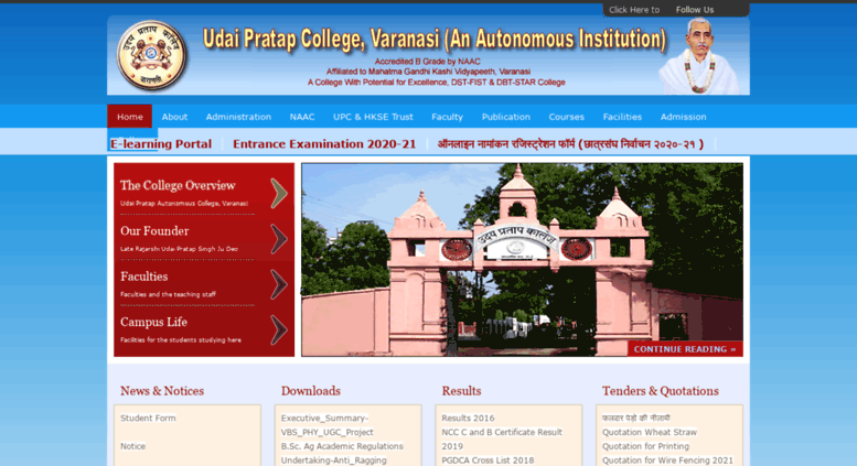 Access upcollege.org. Udai Pratap Autonomous College: Accredited B ...