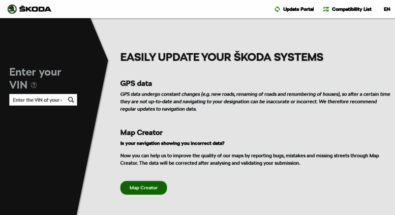 Update portal skoda
