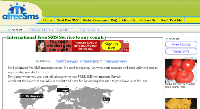 Access Us Afreesms Com Send Free Sms Unlimited Text Messages Worldwide