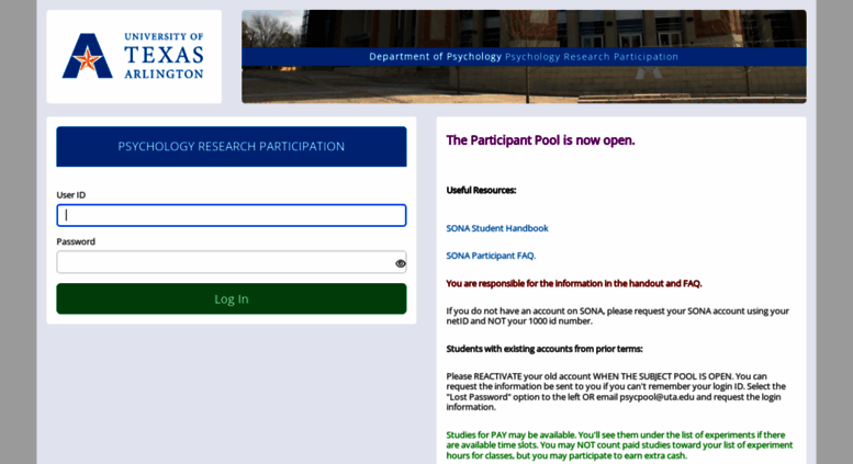 Access Uta Sona Systems Com Psychology Research Participation<script async src=