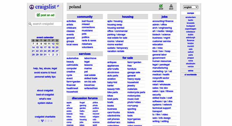 Access Warsaw Craigslist Pl Craigslist Poland Jobs