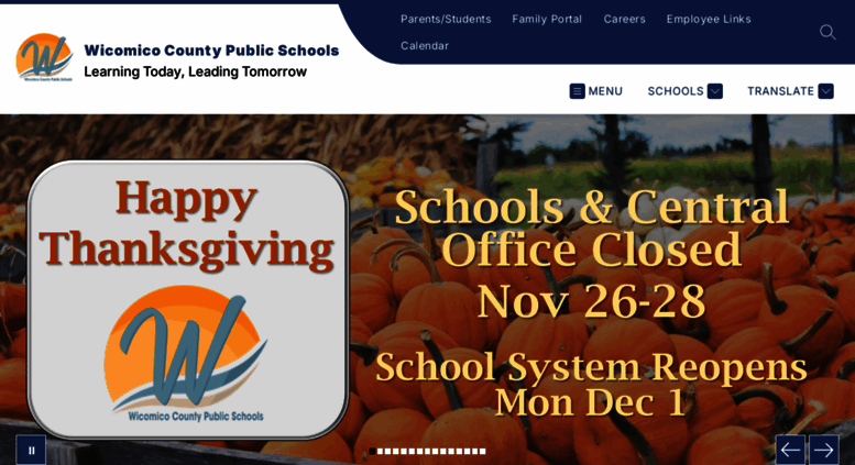 Access wcboe.org. Wicomico County Public Schools / Homepage