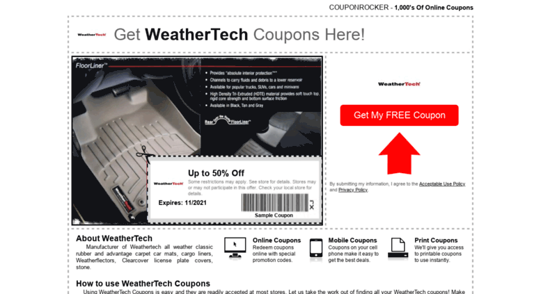 weather tech coupon